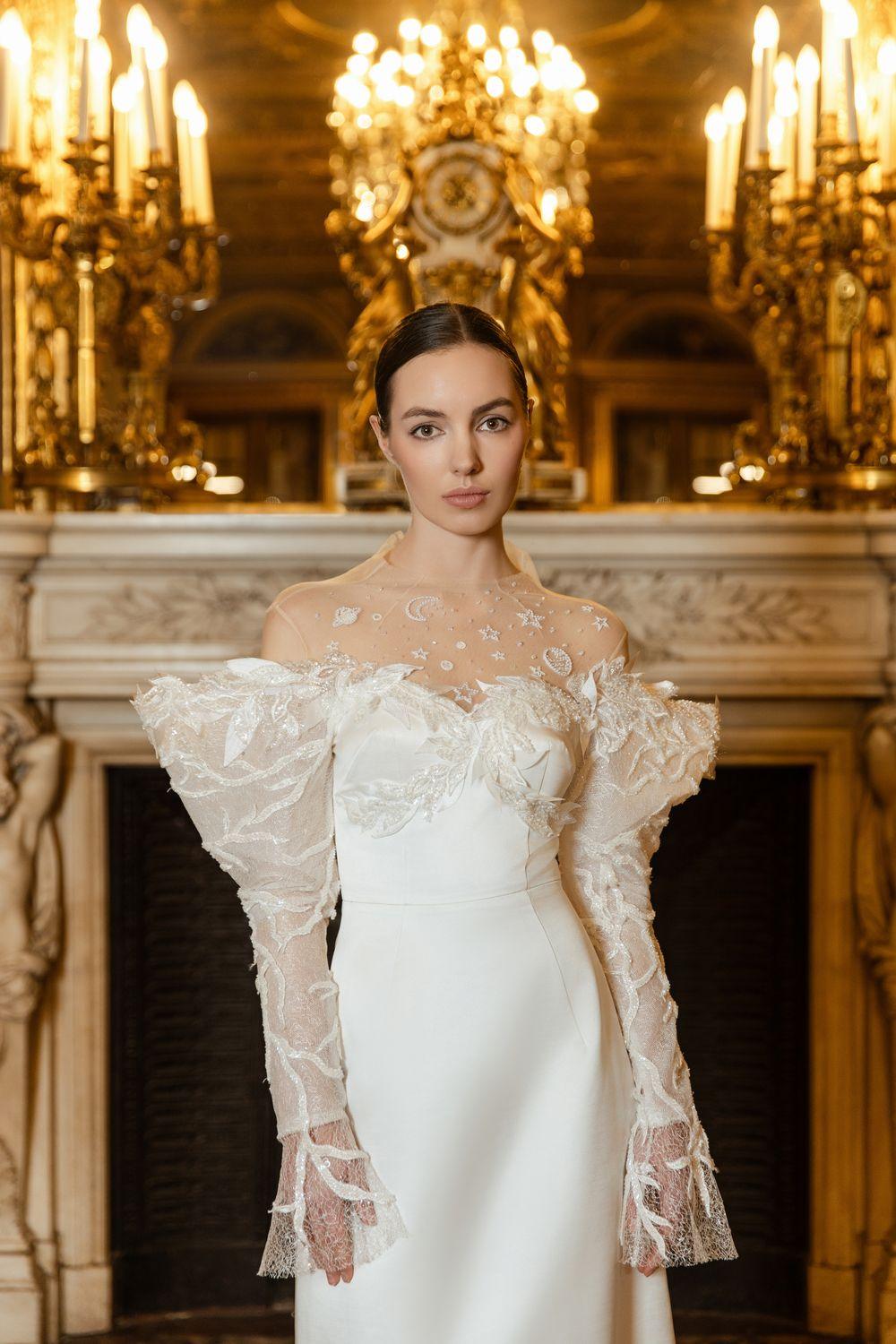 Open Shoulder Trumpet Sleeve Dress