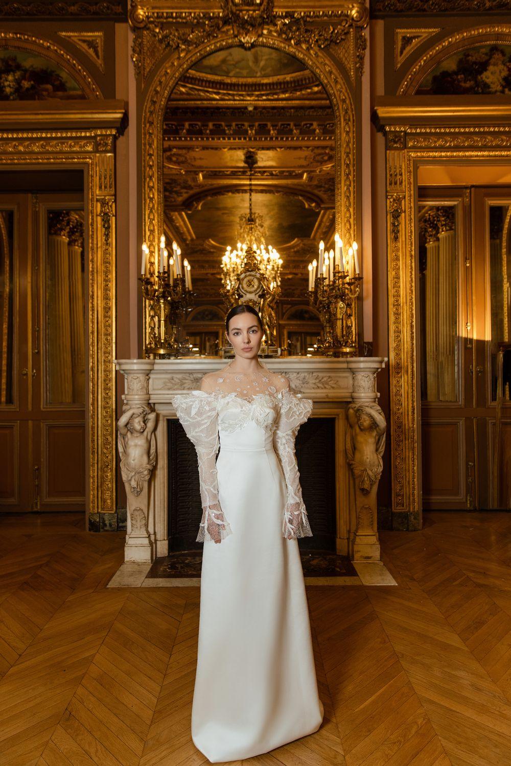 Open Shoulder Trumpet Sleeve Dress