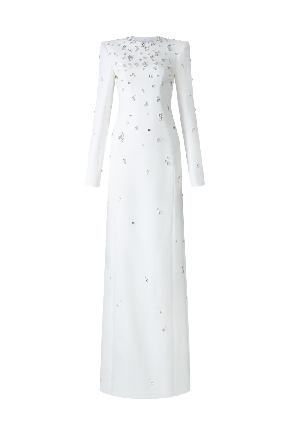 Stone Embellished Long Sleeve Dress - TRACY COUTURE