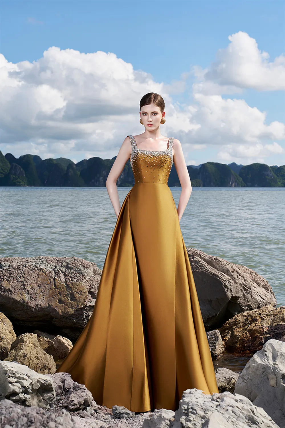 Strappy Square Neck Flared A-line Dress