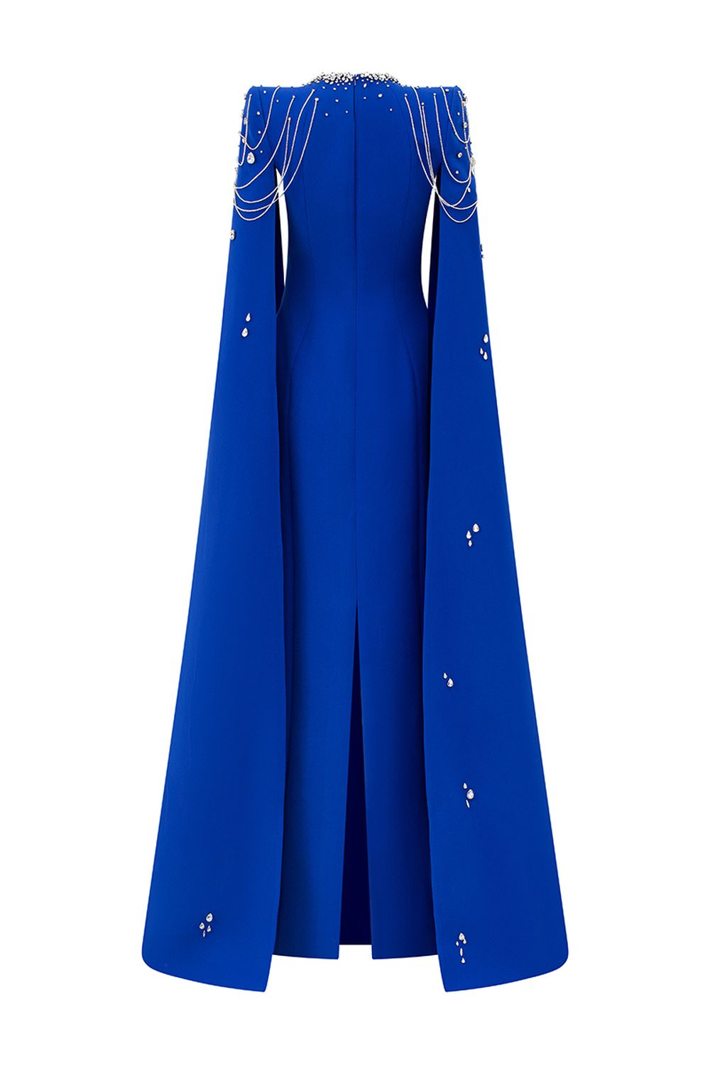 Long Cape Sleeves Floor Length Dress