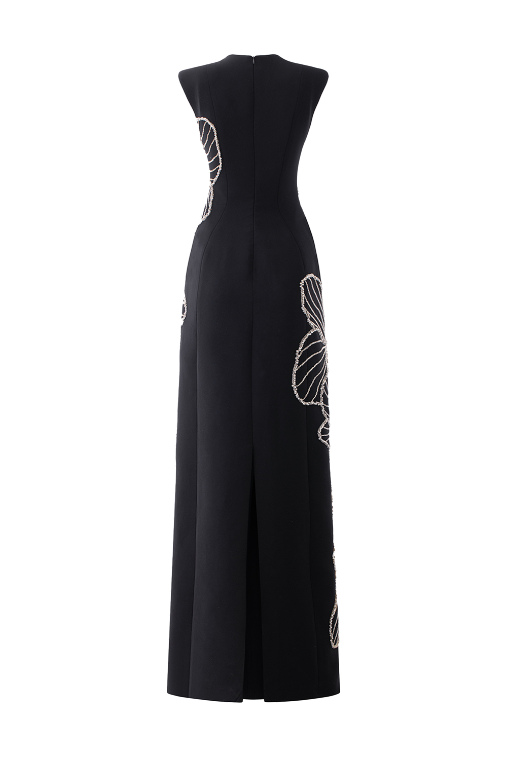 Sleeveless Orchid Crystal Patterned Dress - TRACY COUTURE