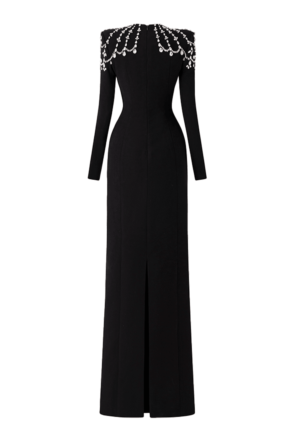 Long Sleeve Queen Anne Neckline Dress L / Black Long Sleeve Queen Anne Neckline Dress L / Black