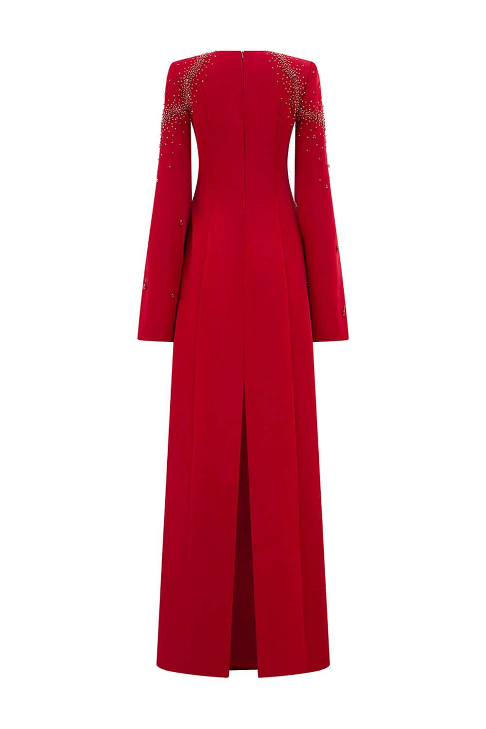 Flared Sleeves Crystal Embellished Dress