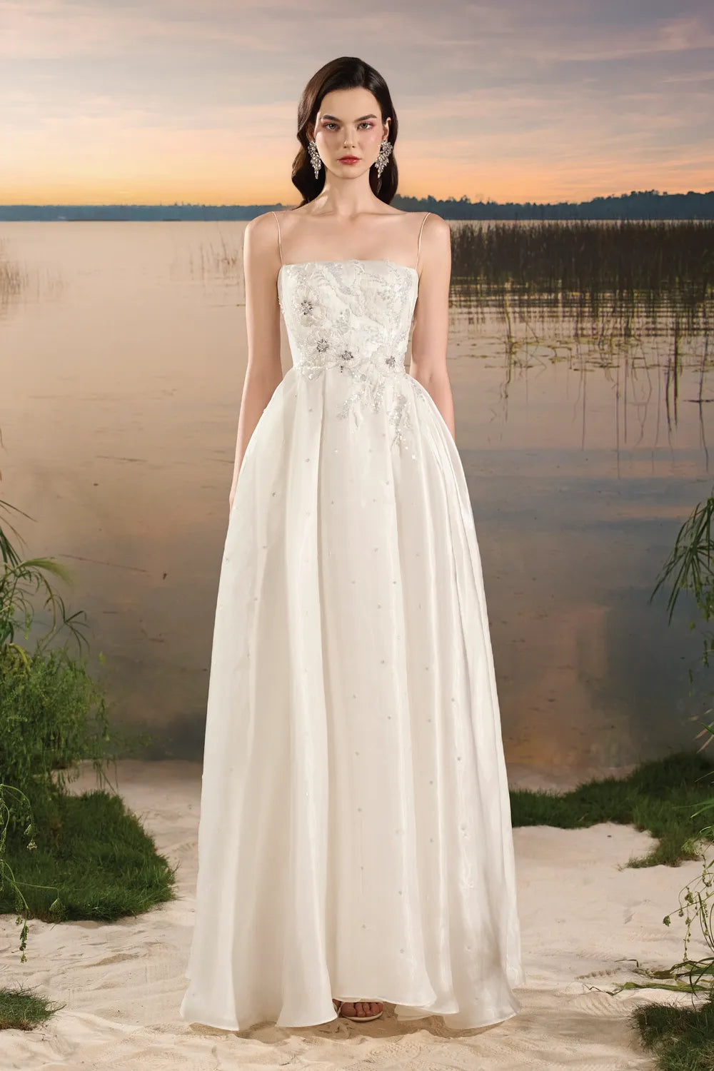 Spaghetti Strap Puffy Dress - TRACY COUTURE
