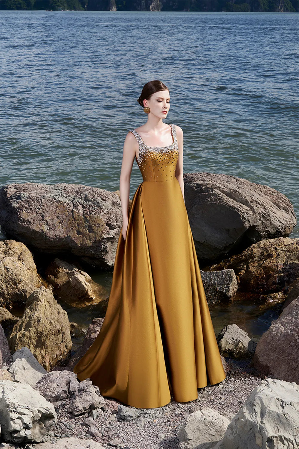 Strappy Square Neck Flared A-line Dress