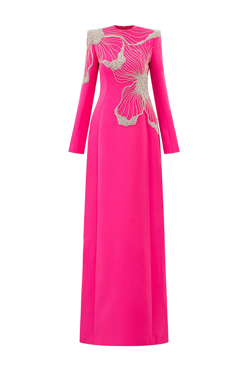 Double Floral Crystal Embellished Dress