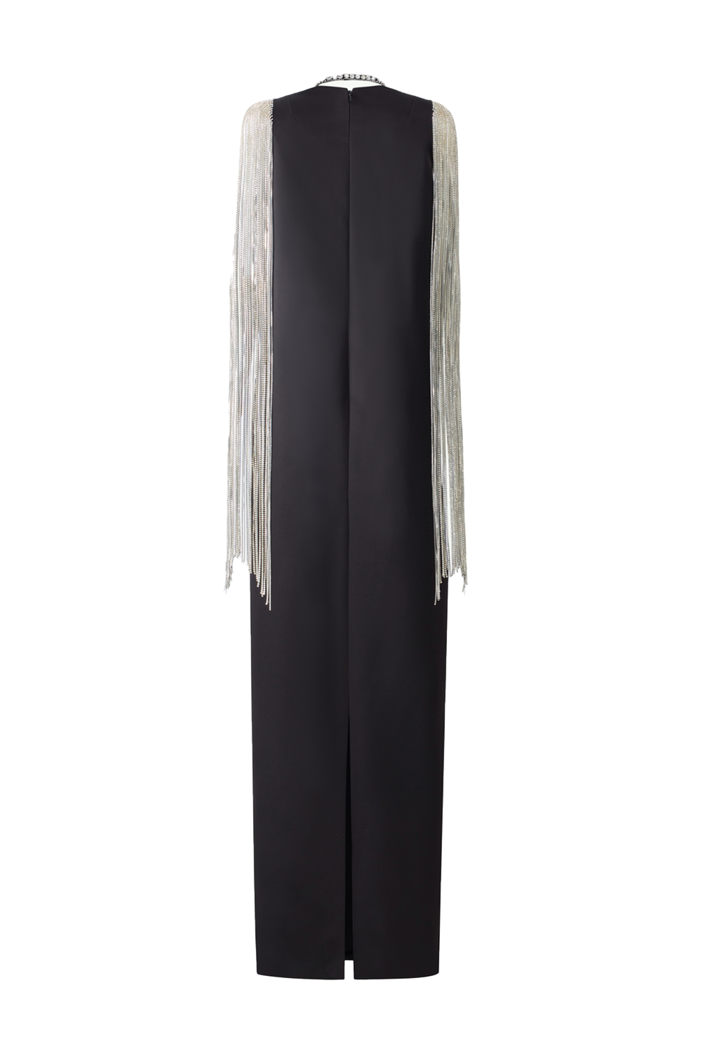 Crystal Fringed Sleeve Straight Dress - TRACY COUTURE