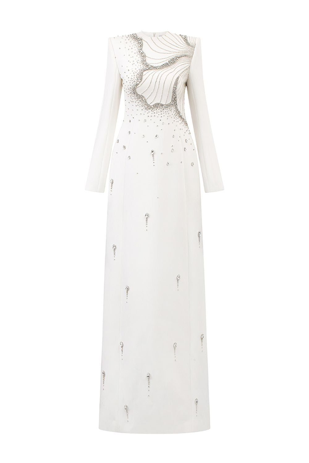 Floral Crystal Embellished Straight Dress