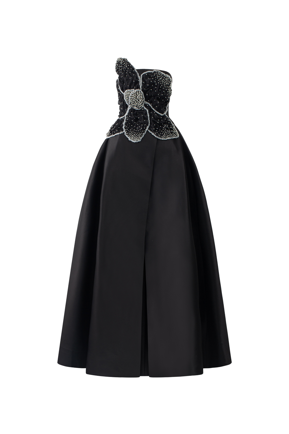 Strapless Orchid Patterned A-Line Dress - TRACY COUTURE