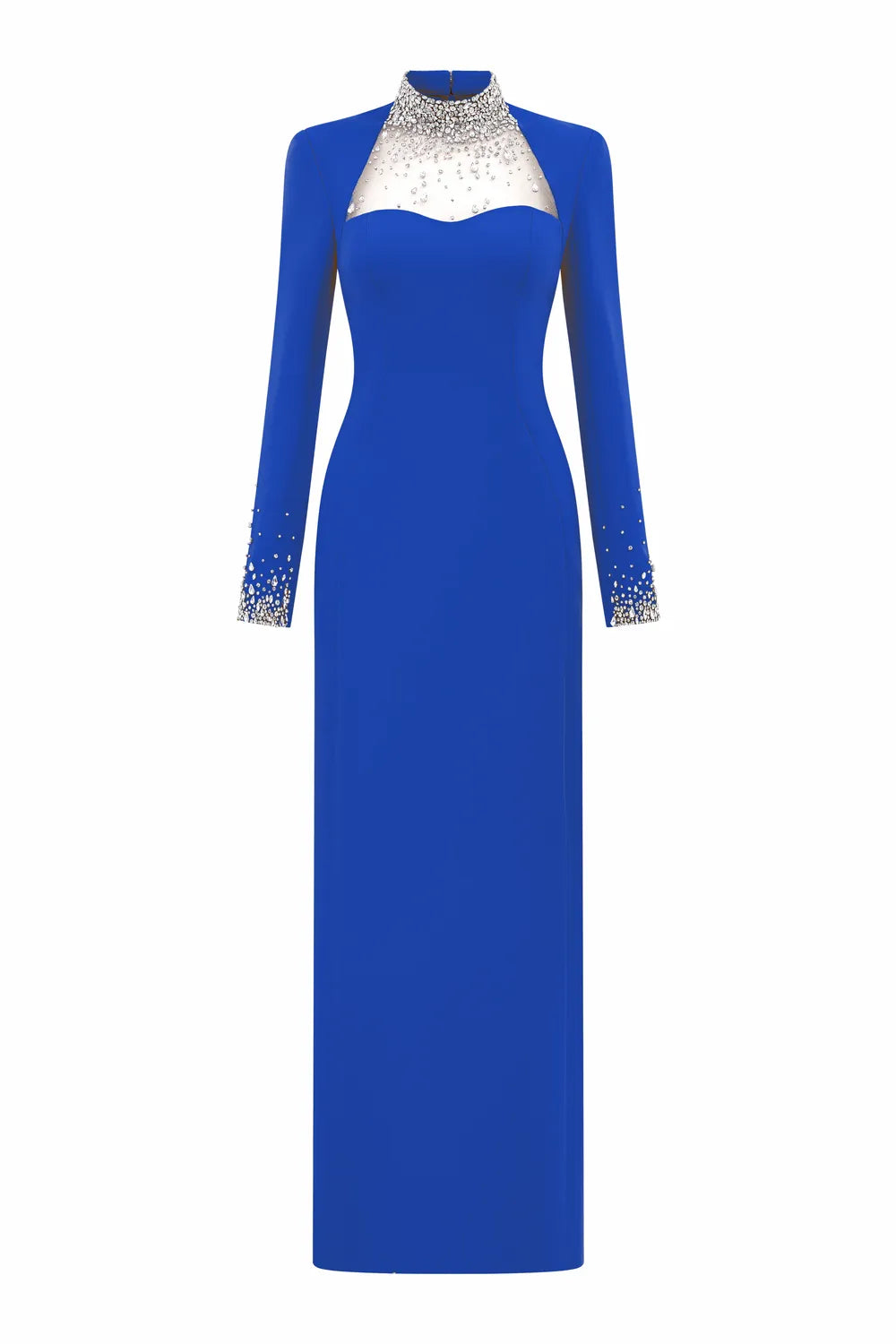 Crystal Embellished High Neck Dress