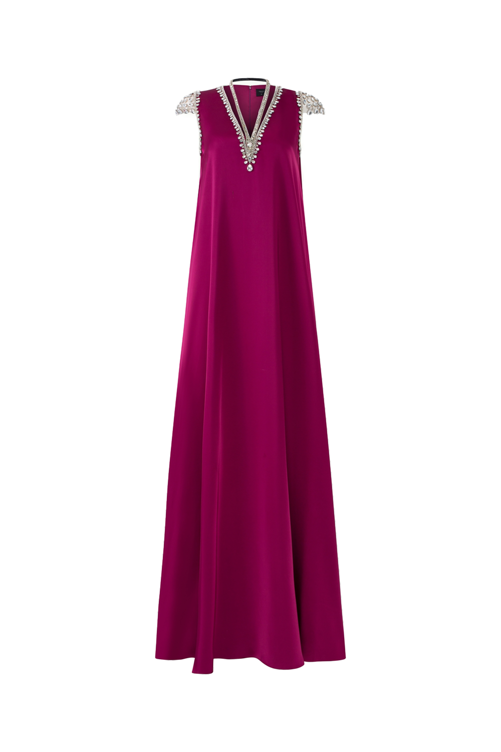 Sleeveless V-Neck Straight Dress - TRACY COUTURE