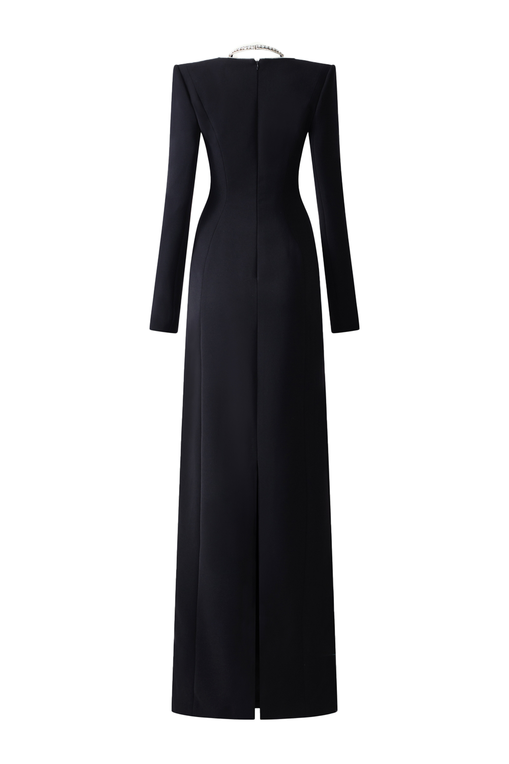 Long Sleeve Back Slit Dress - TRACY COUTURE