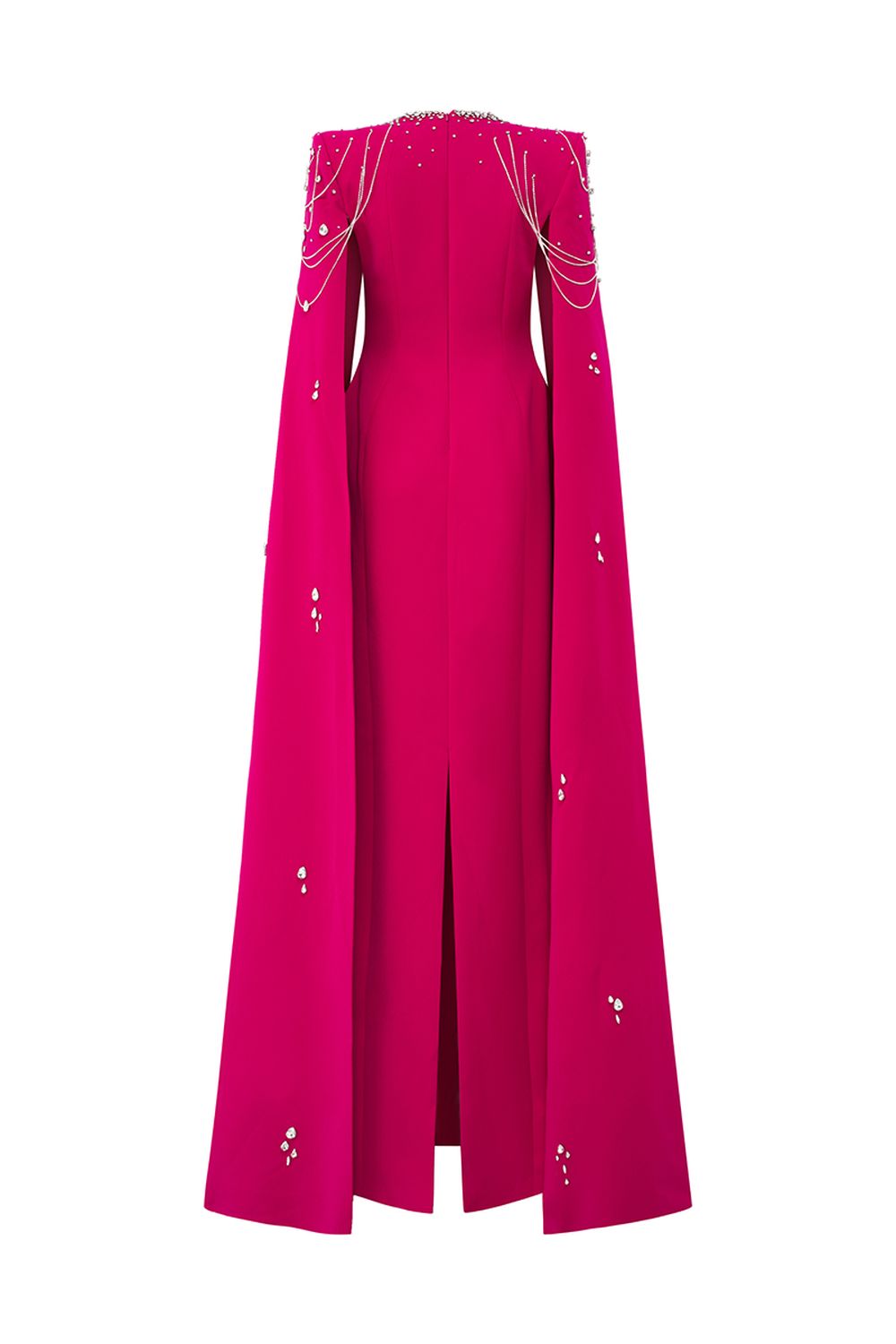 Long Cape Sleeves Floor Length Dress