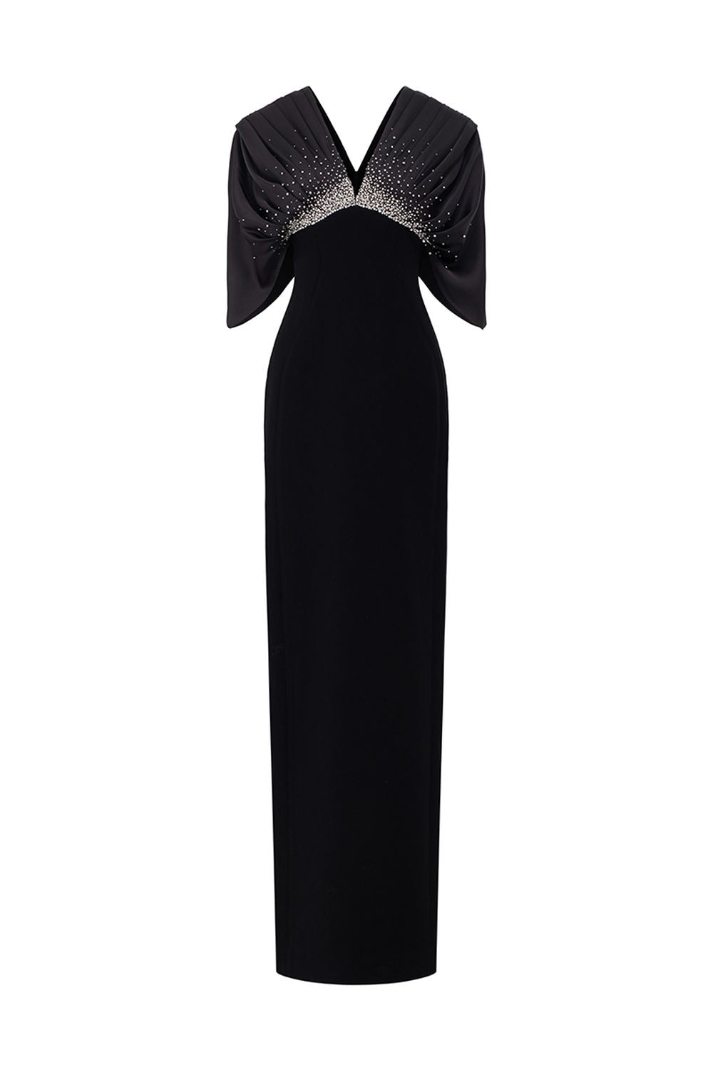 Flared Sleeves Deep V-Neck Dress