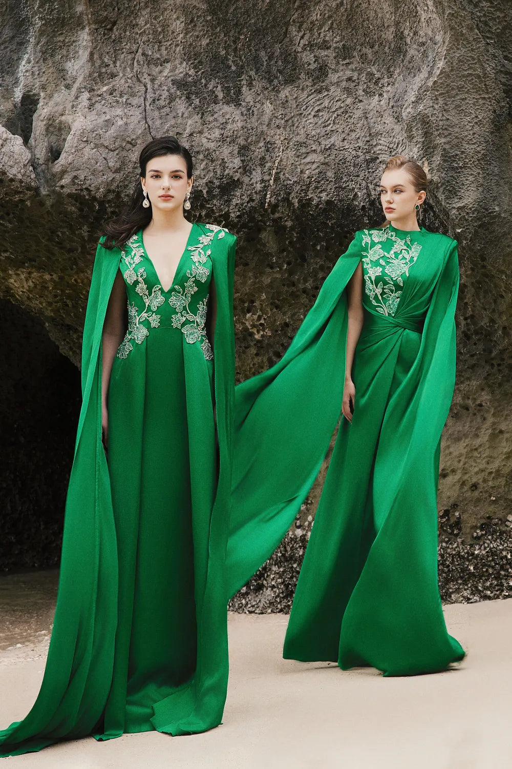 Layered Flap Long Sleeves Cape Dress