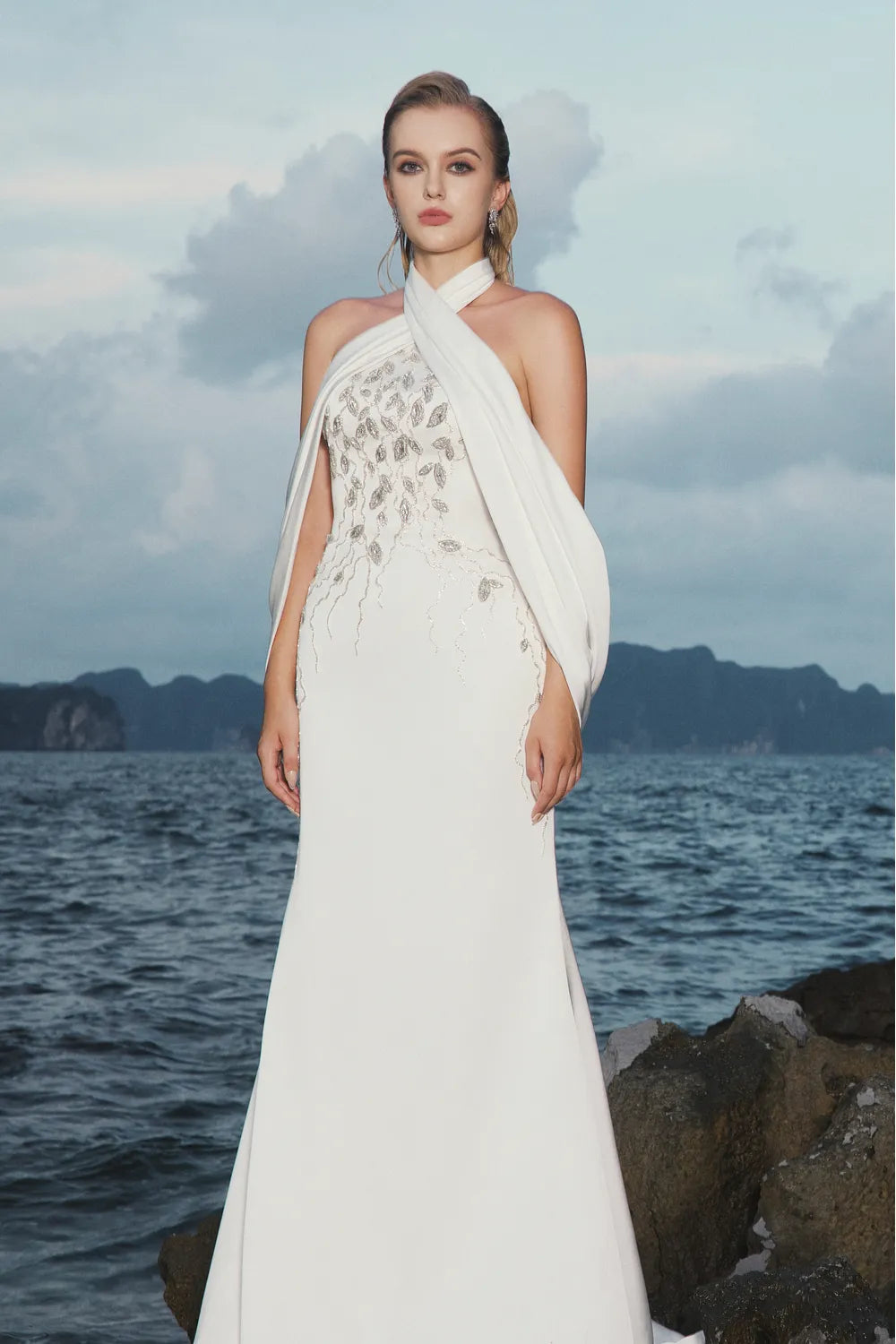 Open Shoulder Cross-Over Flap Dress