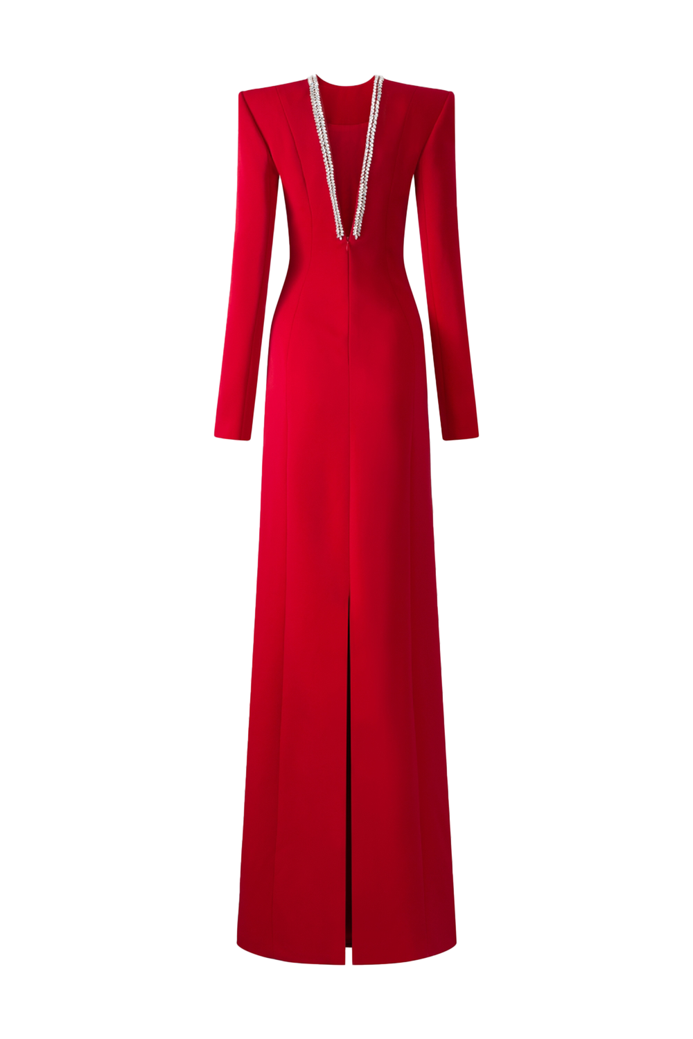 Open Back Floor Length Dress - TRACY COUTURE