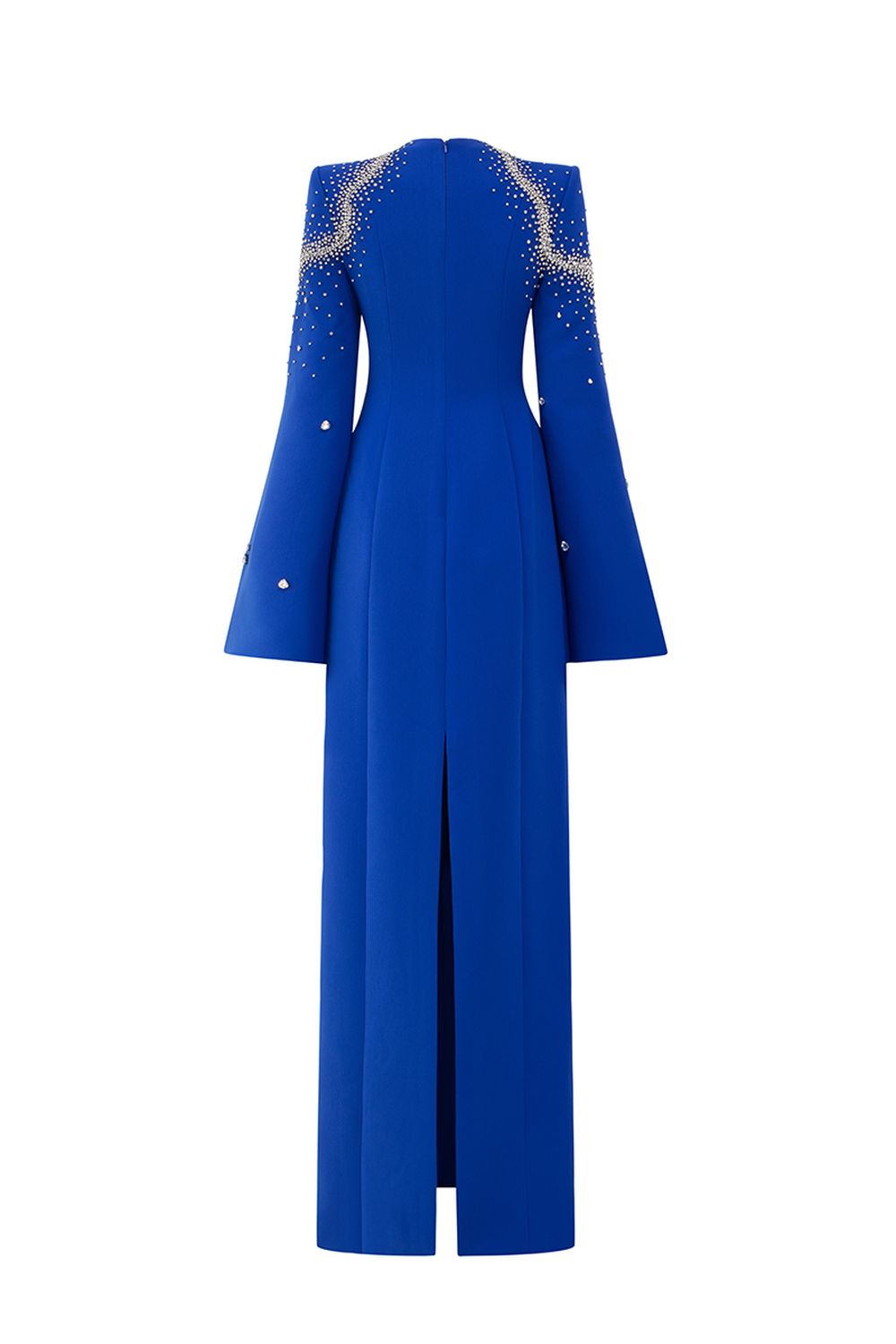 Flared Sleeves Crystal Embellished Dress