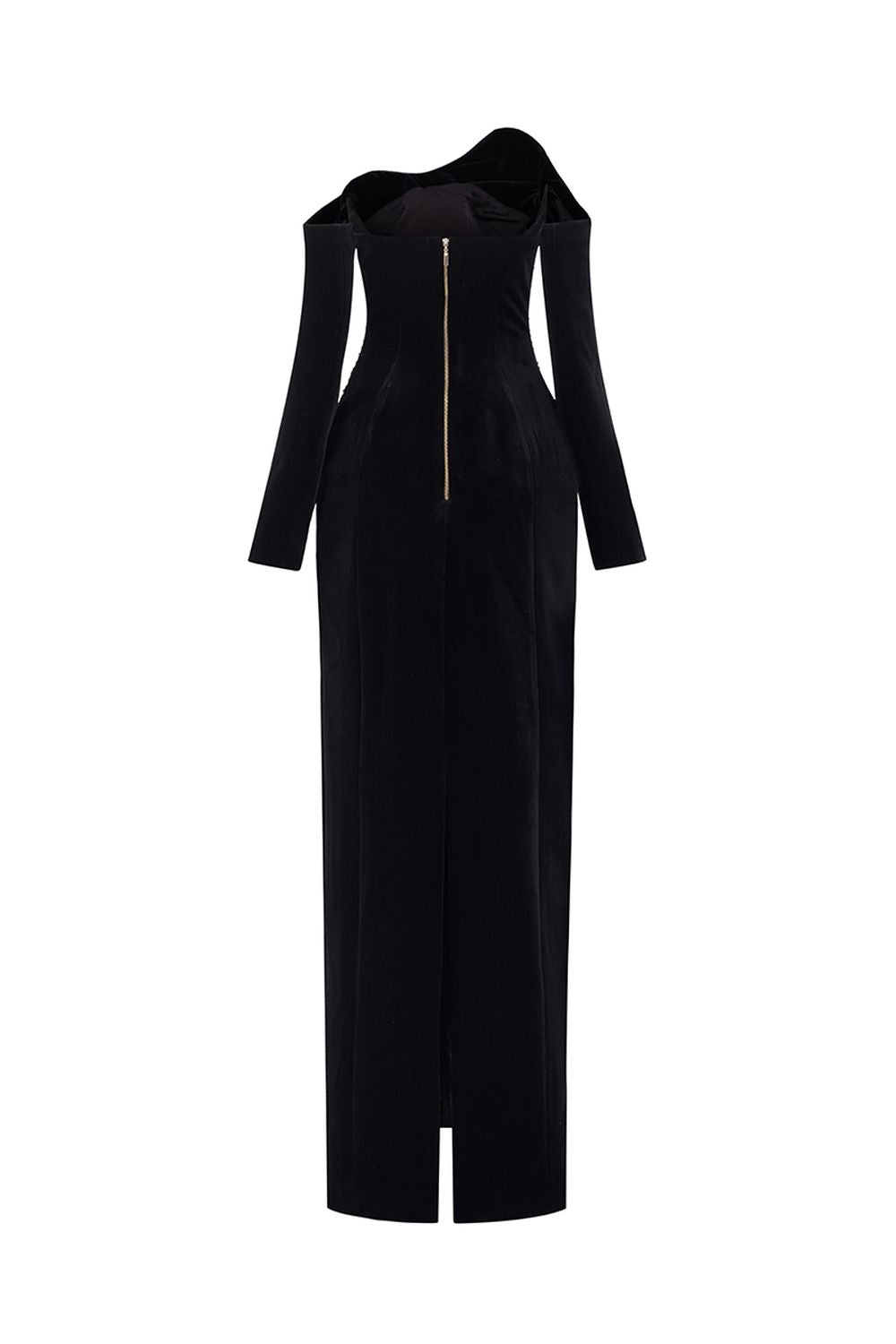 Wavy Off Shoulder Floor Length Dress