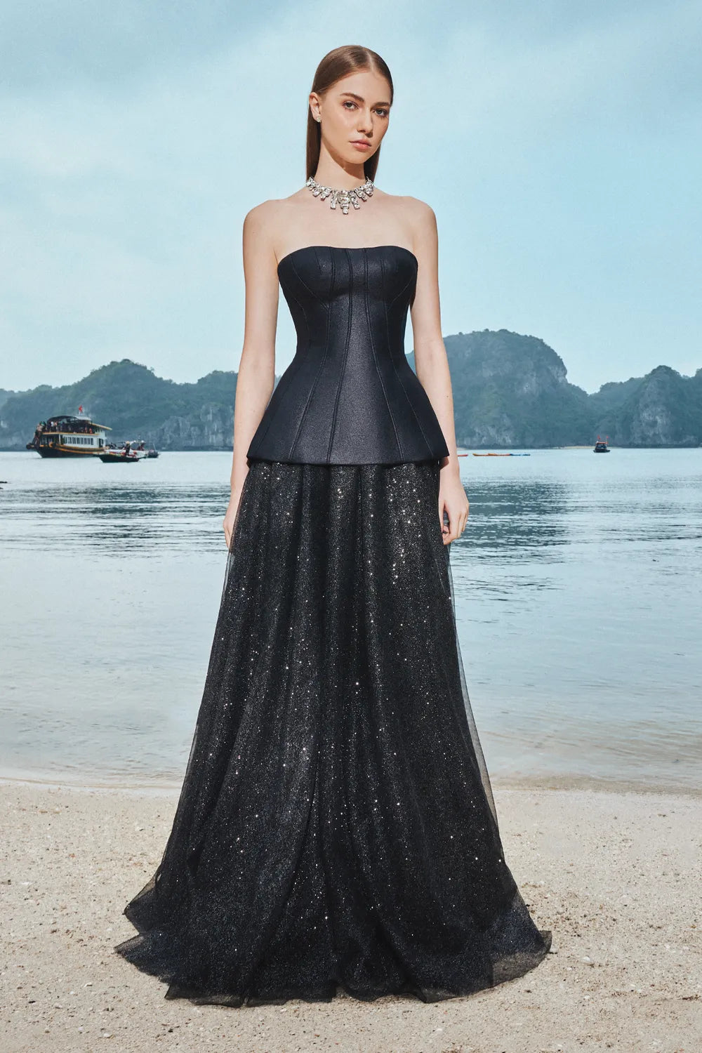 Classic Corset And Flowing Skirt Set - TRACY COUTURE