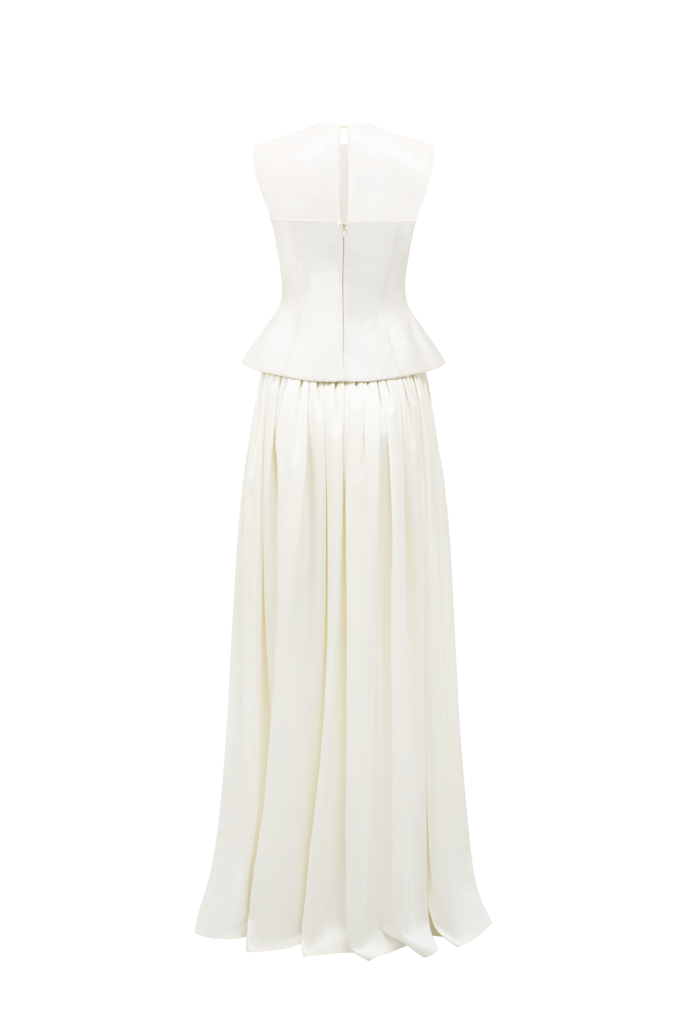 Curved Draped Chest Top And Gathered Flowing A-line Skirt Set