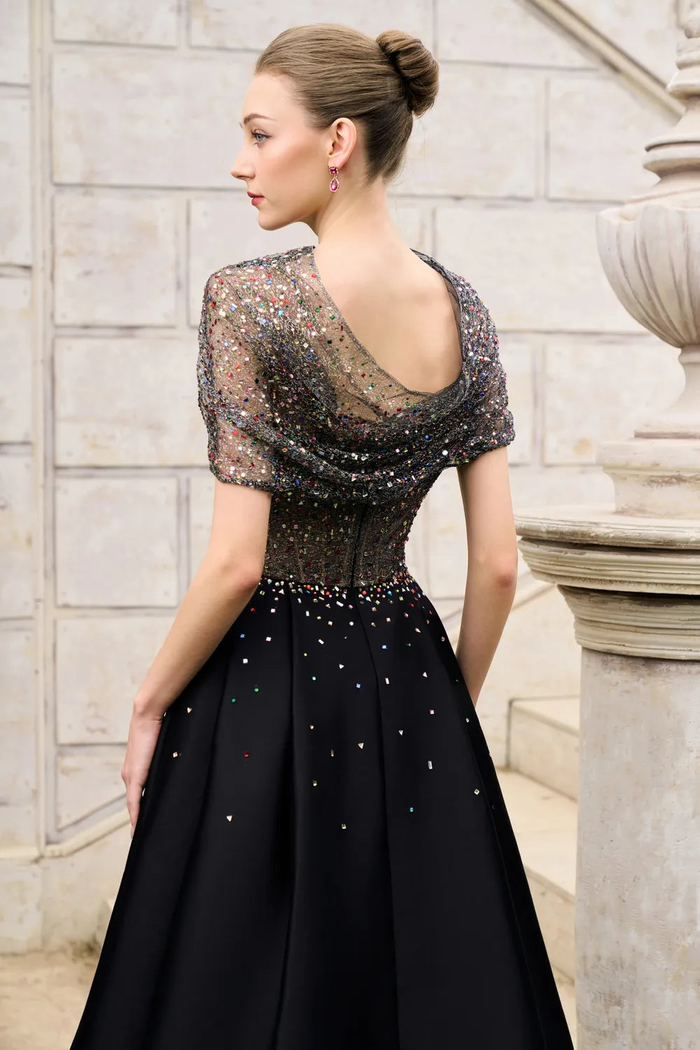 Diagonal Folded Top With Side Slit A-Line Set