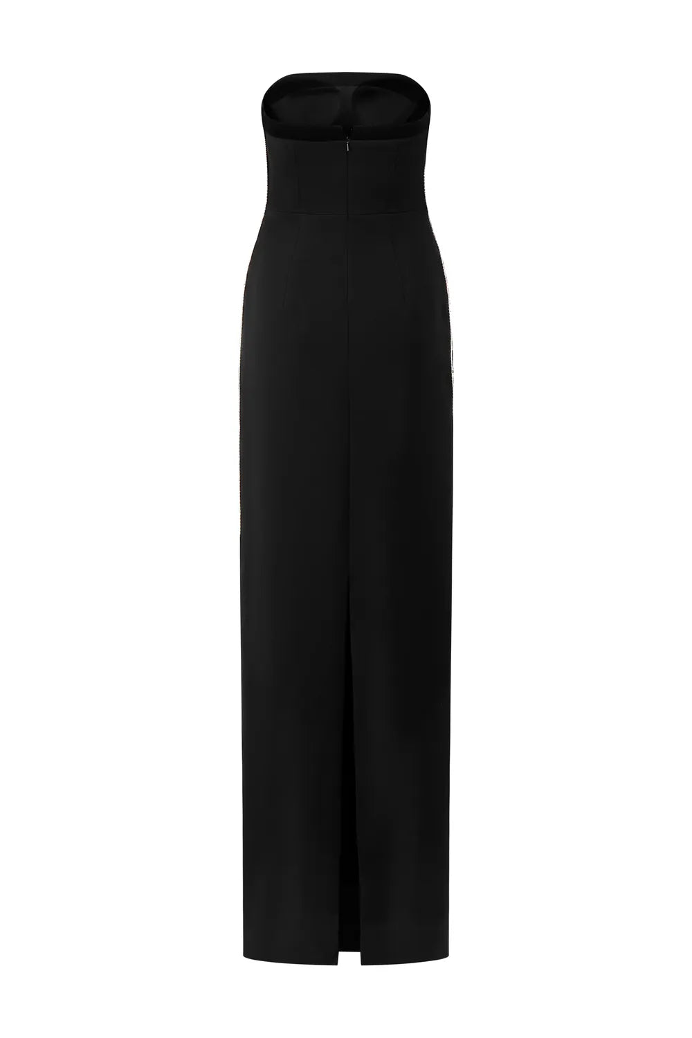 Curved Flap Short Cape With Crystal Embellished Straight Dress Set