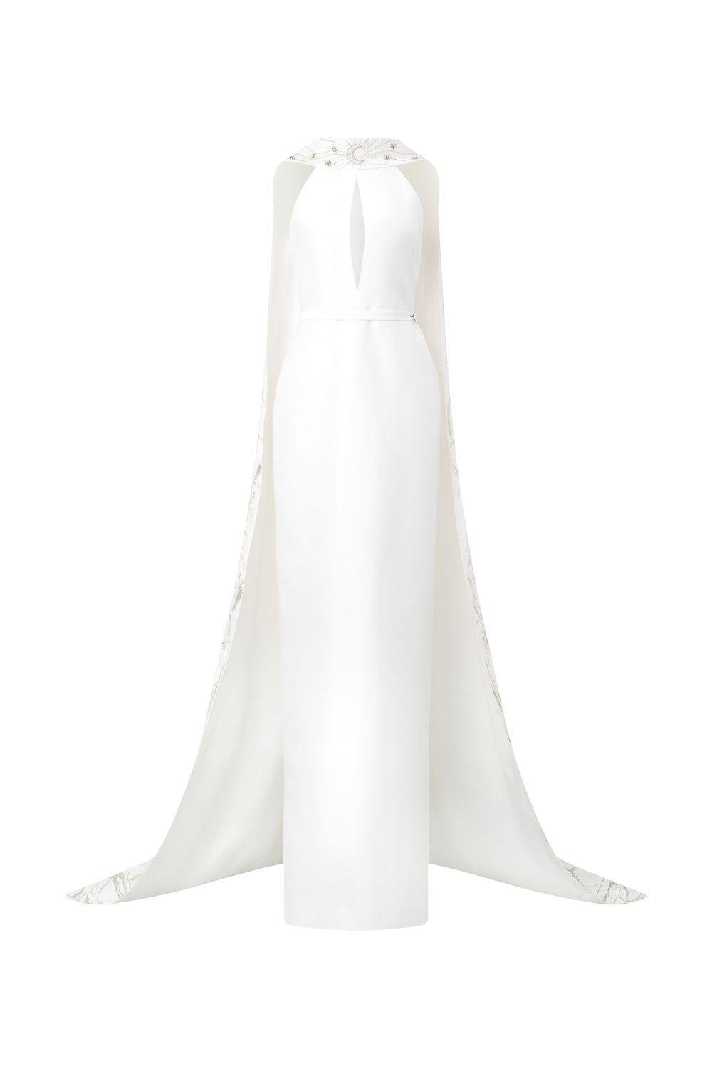 Cherished Sheath Scarf Neck Taffeta Silk Floor Length Dress Cherished Sheath Scarf Neck Taffeta Silk Floor Length Dress