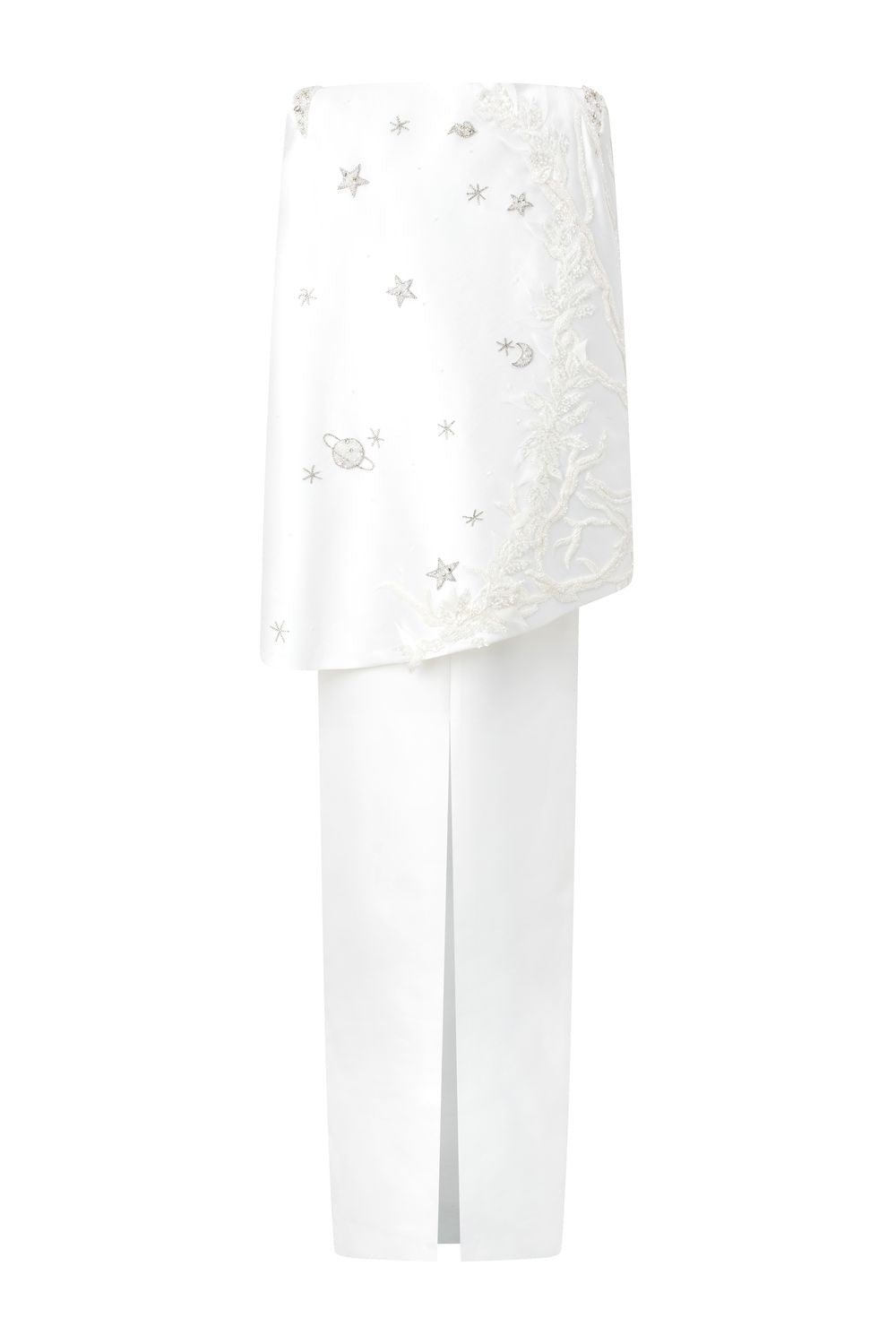 Camisole Straight Dress With Asymmetric Cape Set