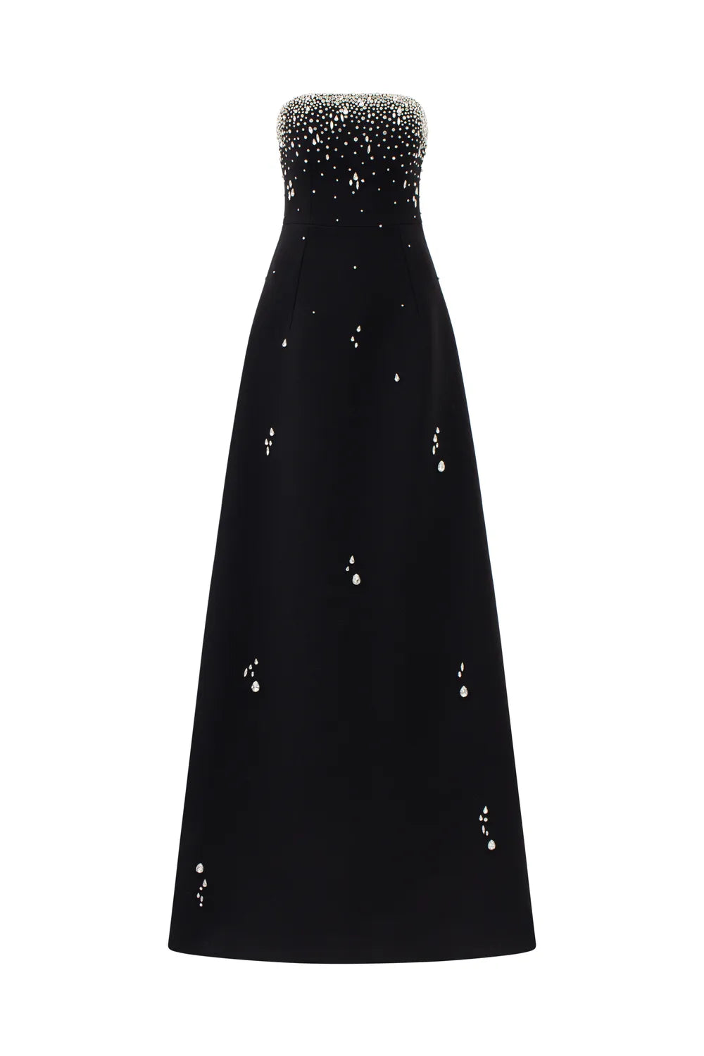 Crystal Strings Cape With Straight Across Crystal Embellished Dress Set