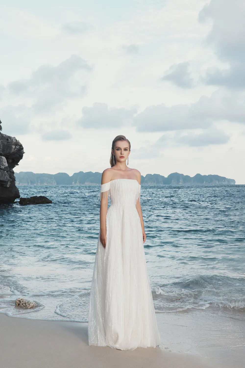 Off-Shoulder Sequin Embellished Dress