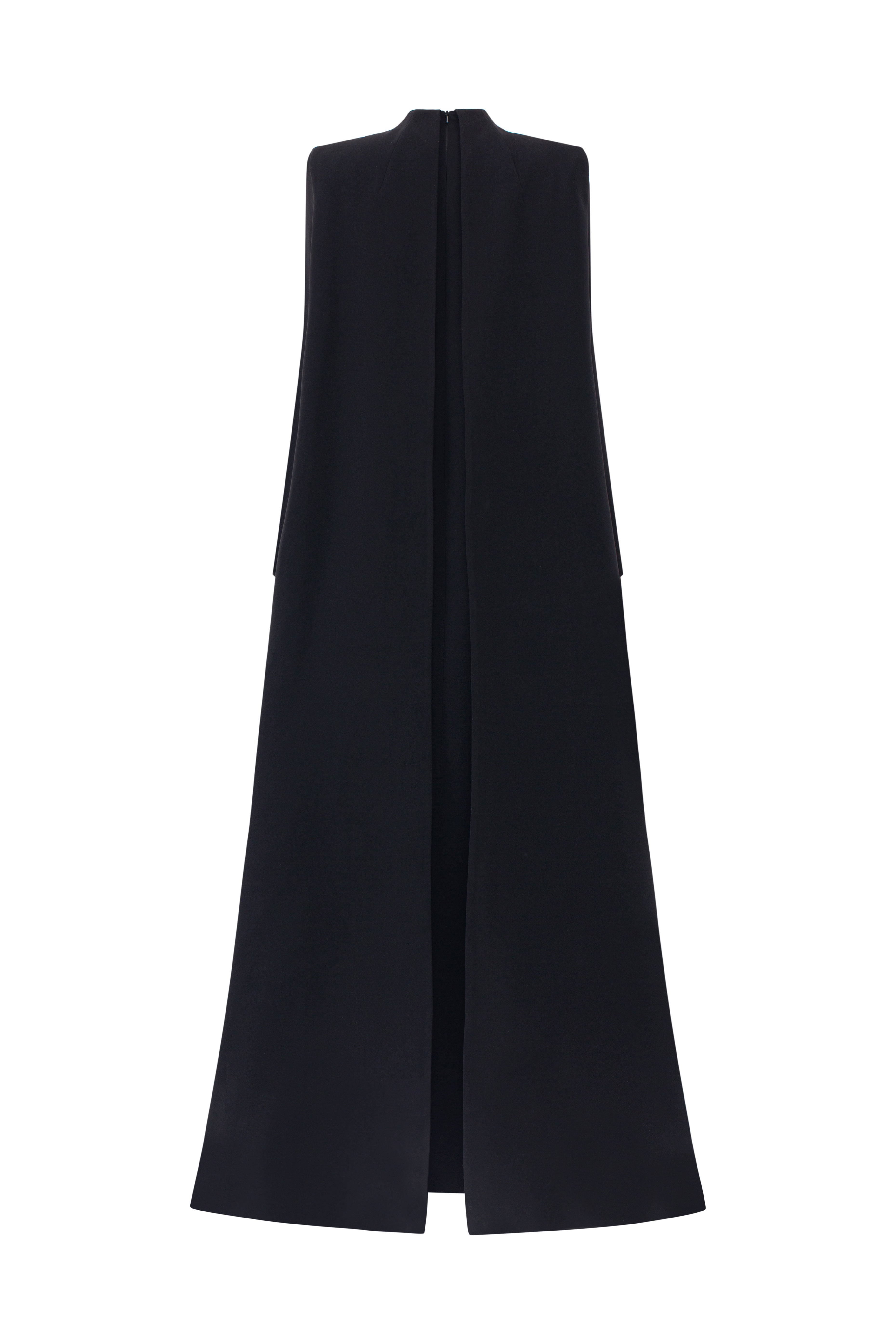 High Neck Long Back Flap Dress