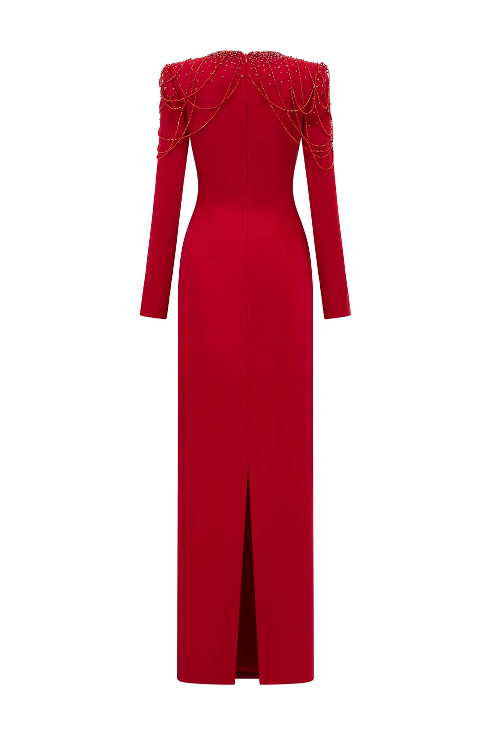 Tear Drop Chest Long Sleeves Straight Dress