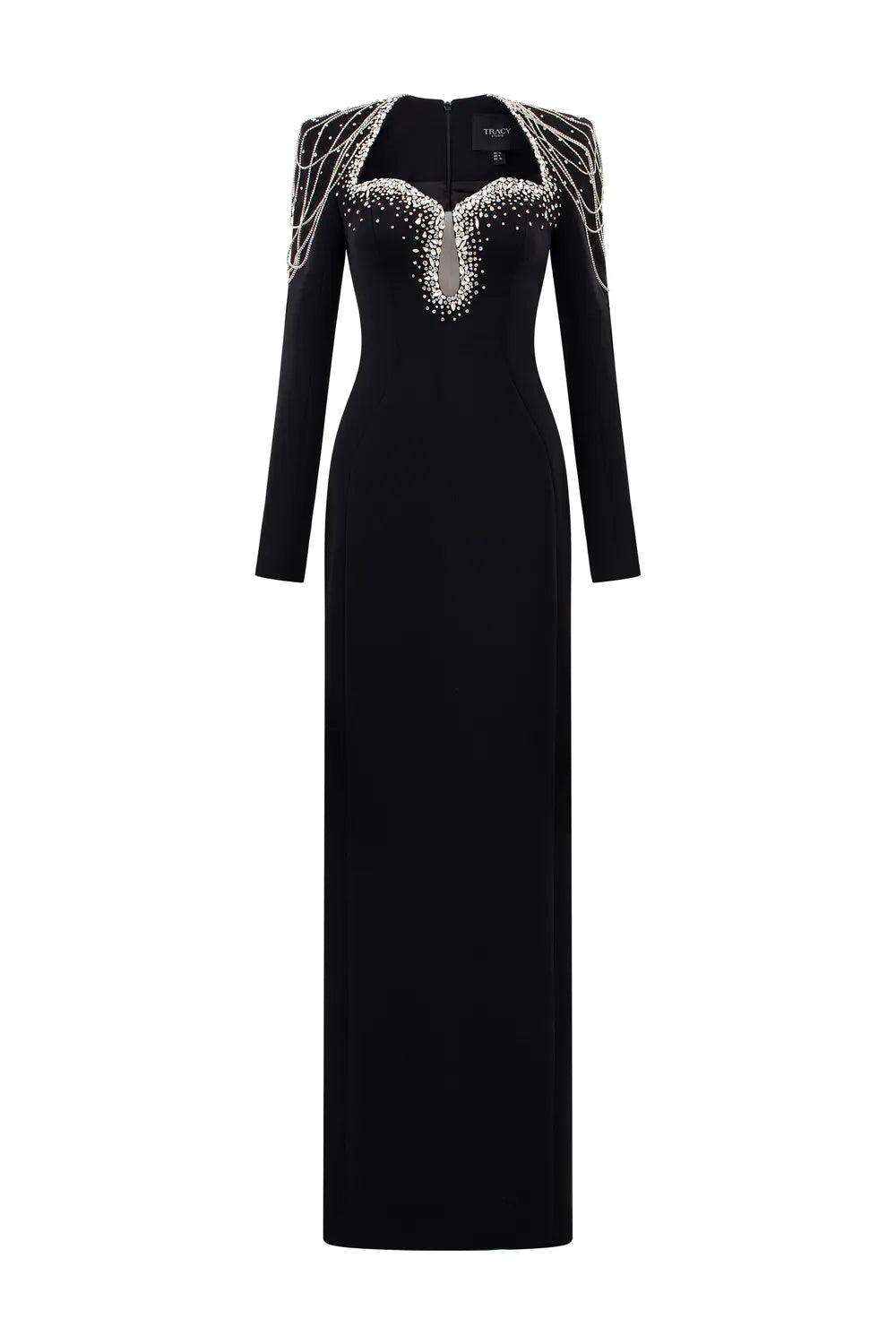 Tear Drop Chest Long Sleeves Straight Dress