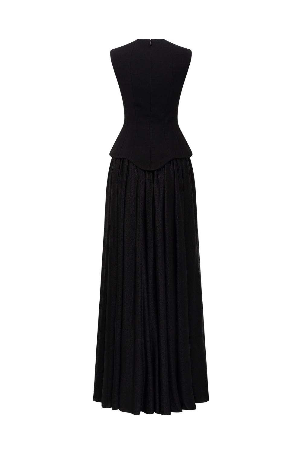 Tear-Drop Cutout Sleeveless Top And Gathered A-Line Skirt Set