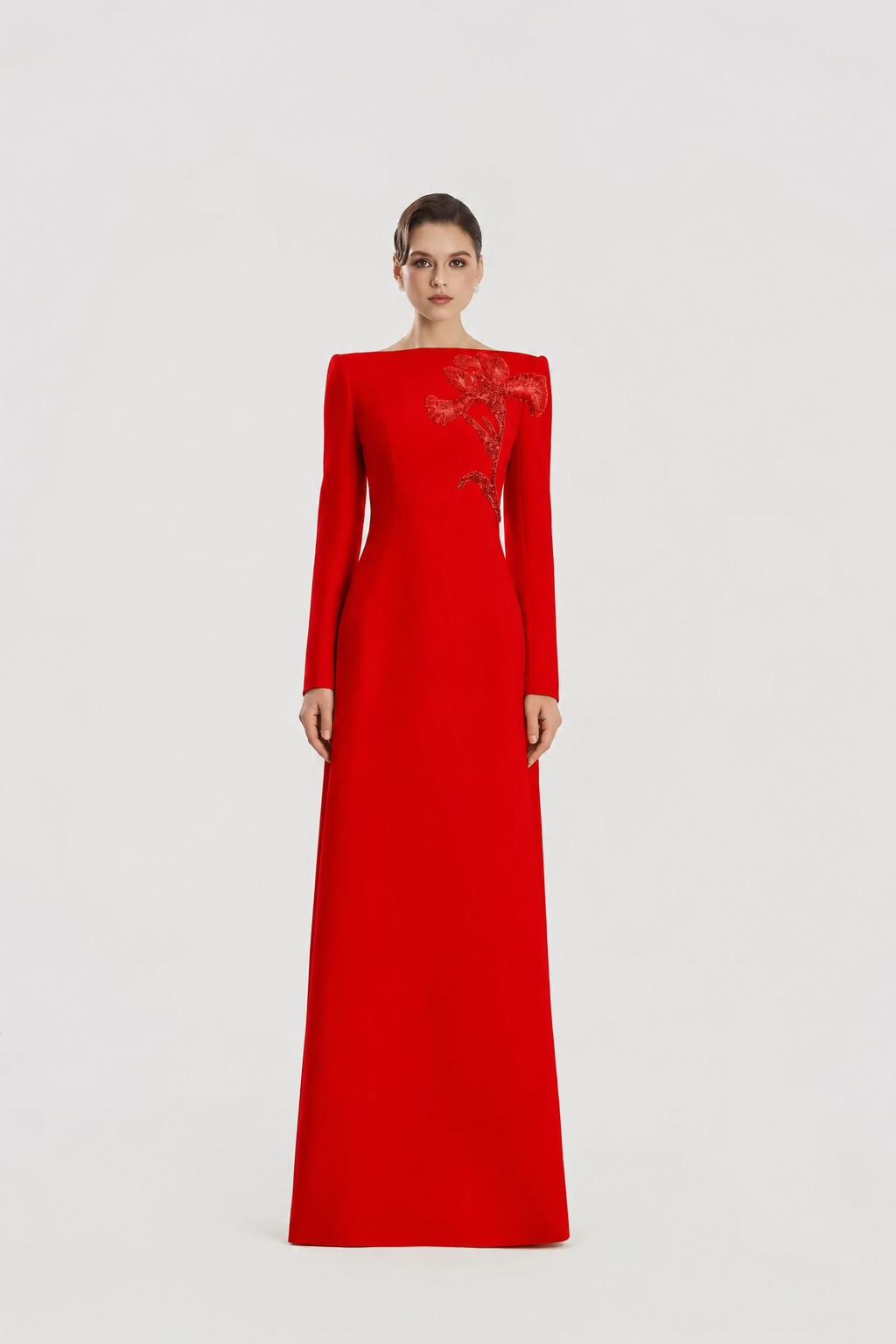 Boat Neck A-Line Dress - TRACY COUTURE