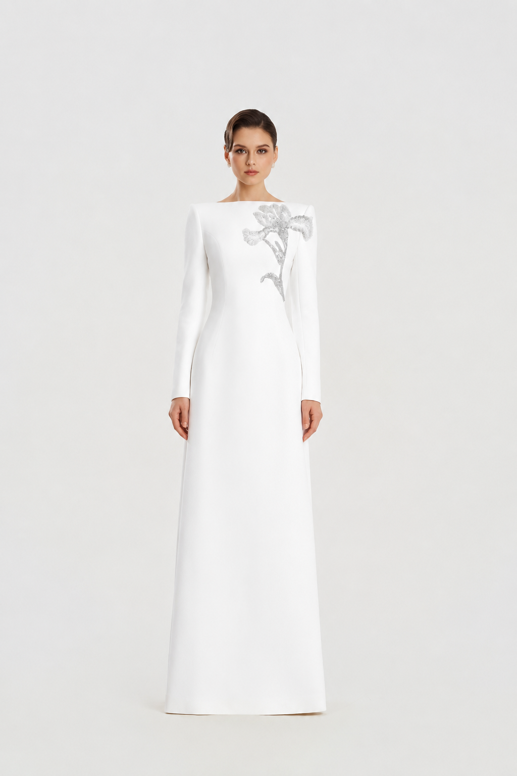 Boat Neck A-Line Dress - TRACY COUTURE