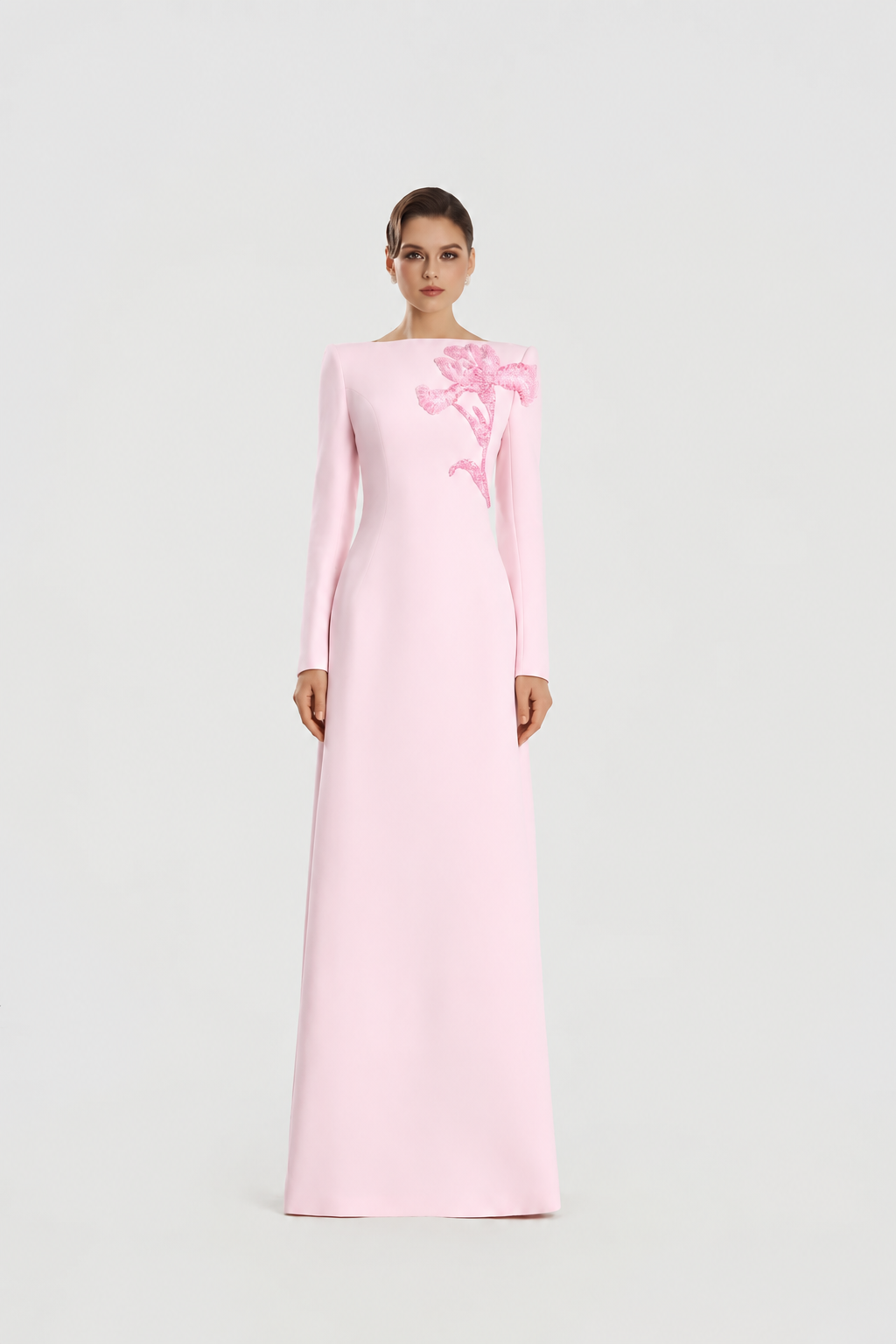 Boat Neck A-Line Dress - TRACY COUTURE