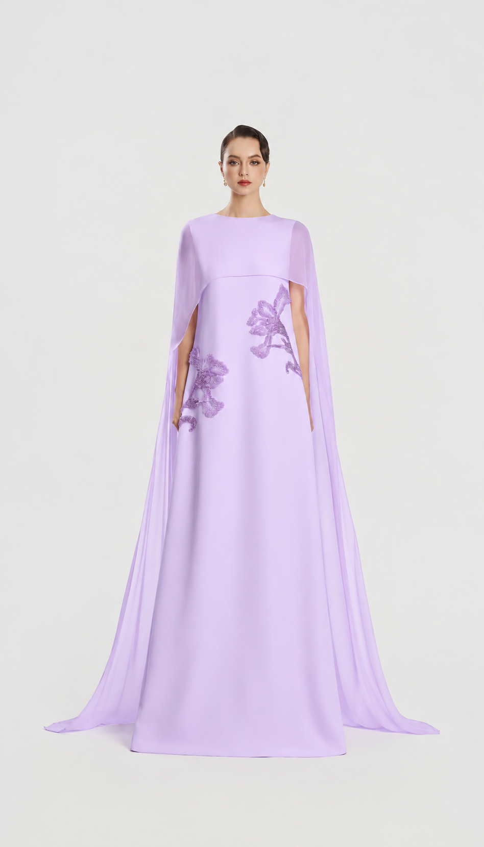 Double Floral Flared Cap Sleeve Dress - TRACY COUTURE