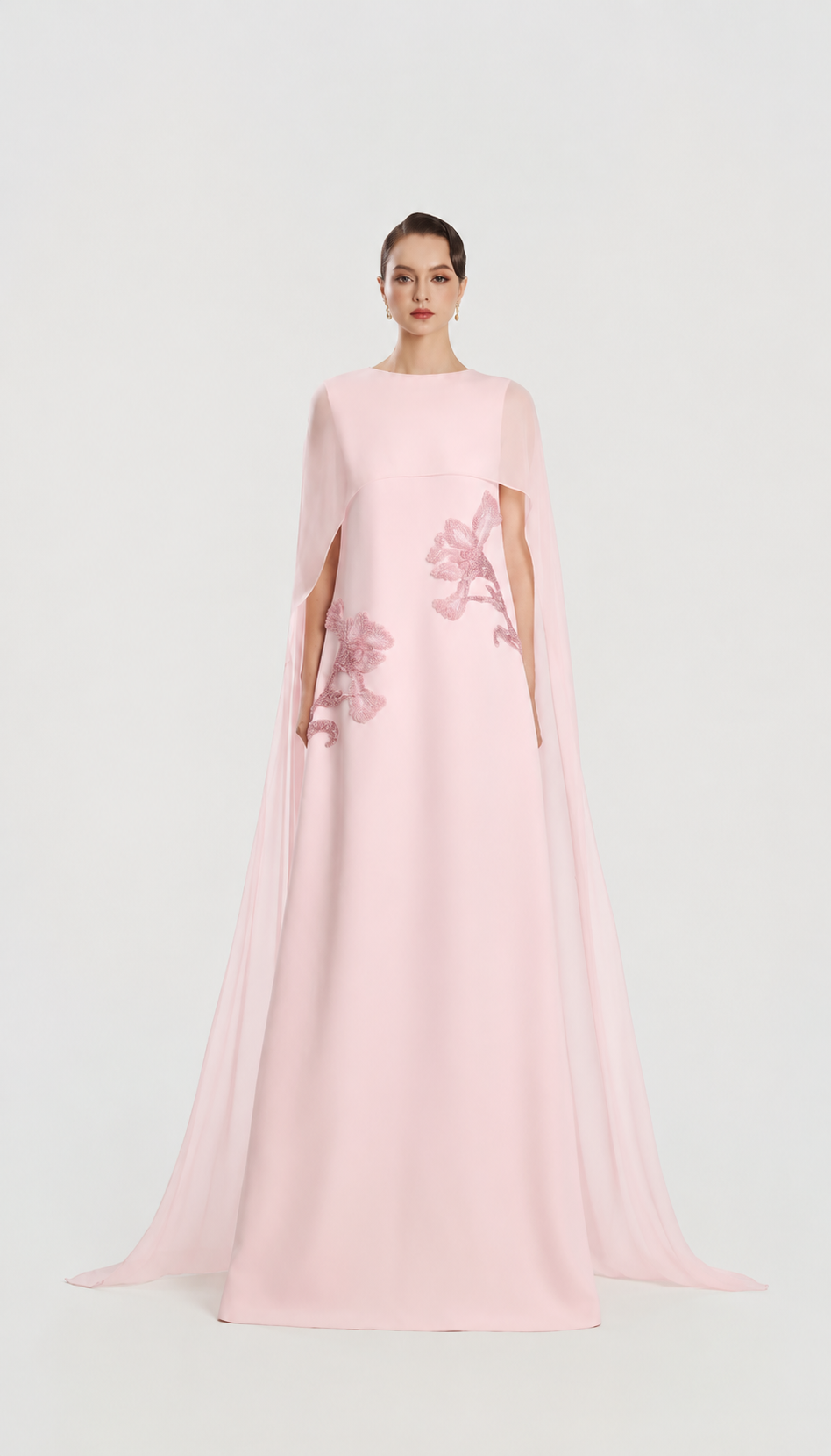 Double Floral Flared Cap Sleeve Dress - TRACY COUTURE