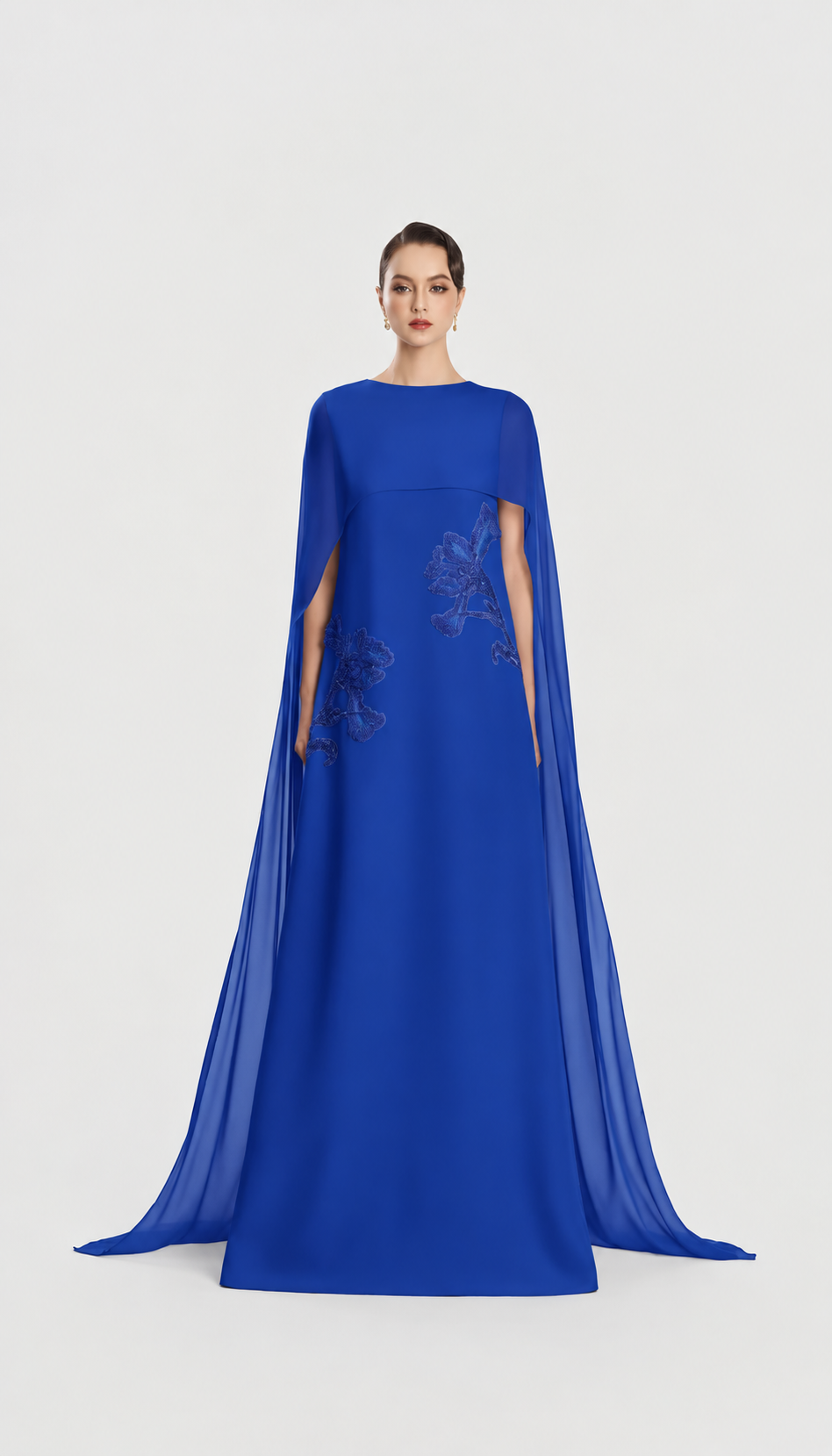 Double Floral Flared Cap Sleeve Dress - TRACY COUTURE