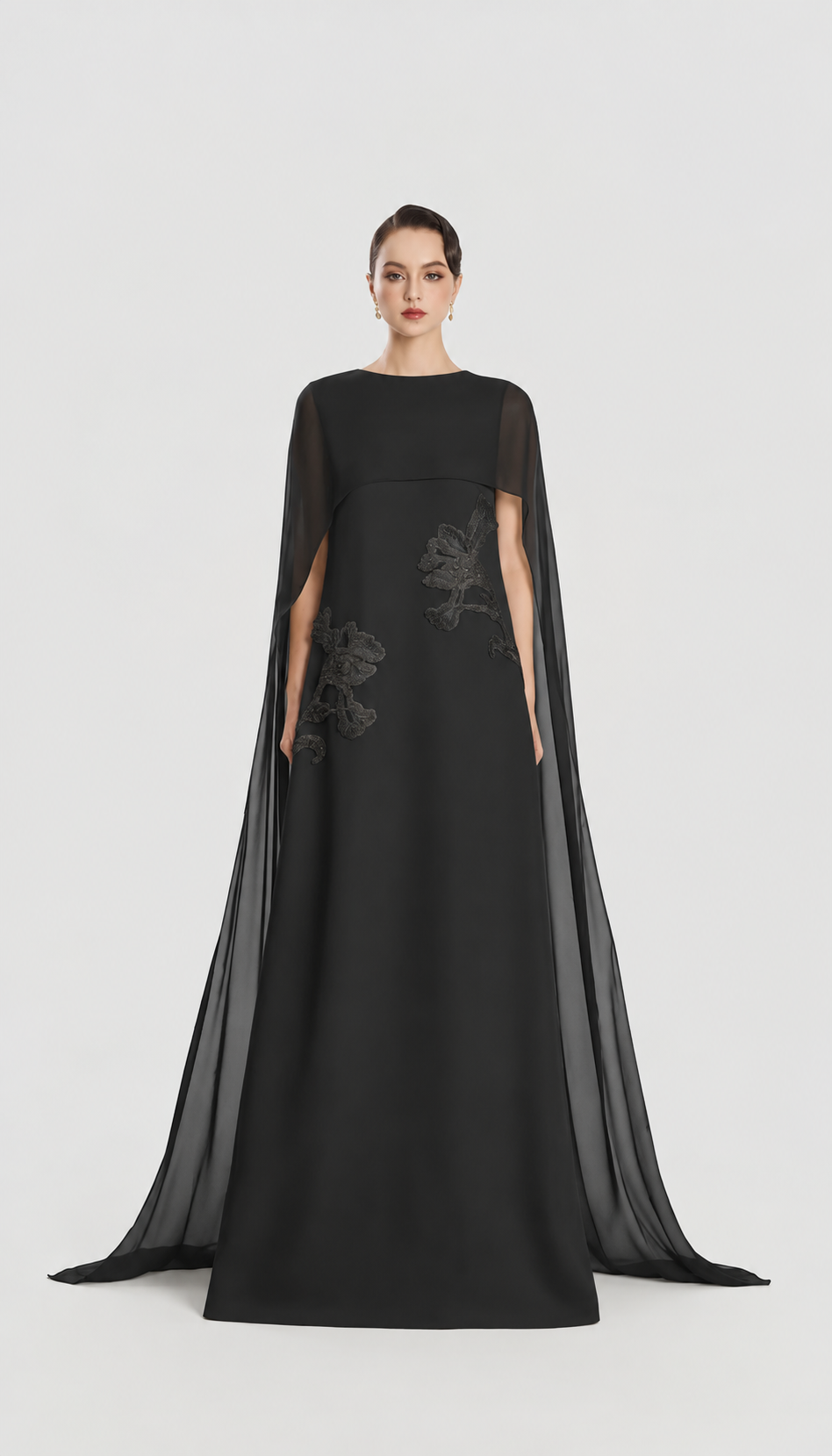 Double Floral Flared Cap Sleeve Dress - TRACY COUTURE