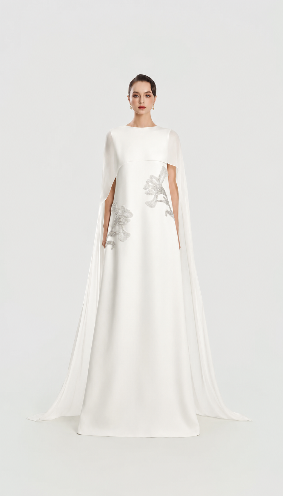 Double Floral Flared Cap Sleeve Dress - TRACY COUTURE