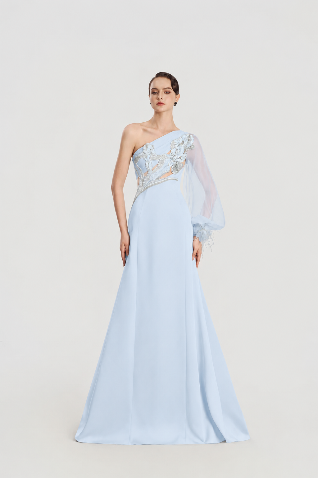 One Puffy Sleeve Flared A-Line Dress - TRACY COUTURE
