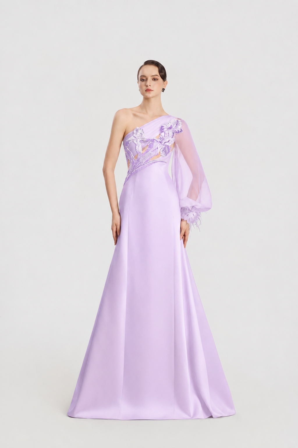 One Puffy Sleeve Flared A-Line Dress - TRACY COUTURE