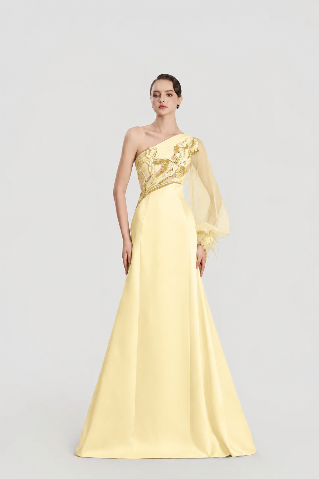 One Puffy Sleeve Flared A-Line Dress - TRACY COUTURE
