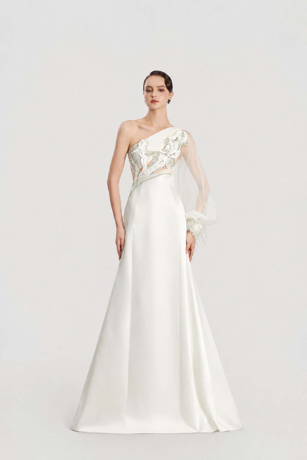 One Puffy Sleeve Flared A-Line Dress - TRACY COUTURE