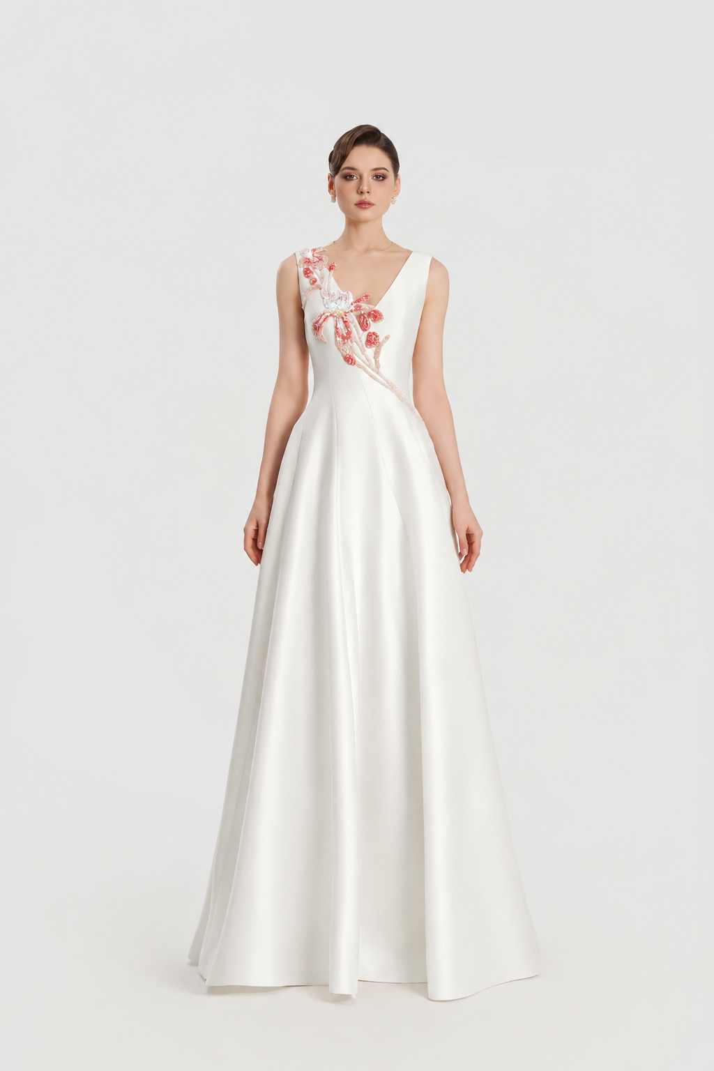 Strappy V-Chest Flared A-line Dress - TRACY COUTURE