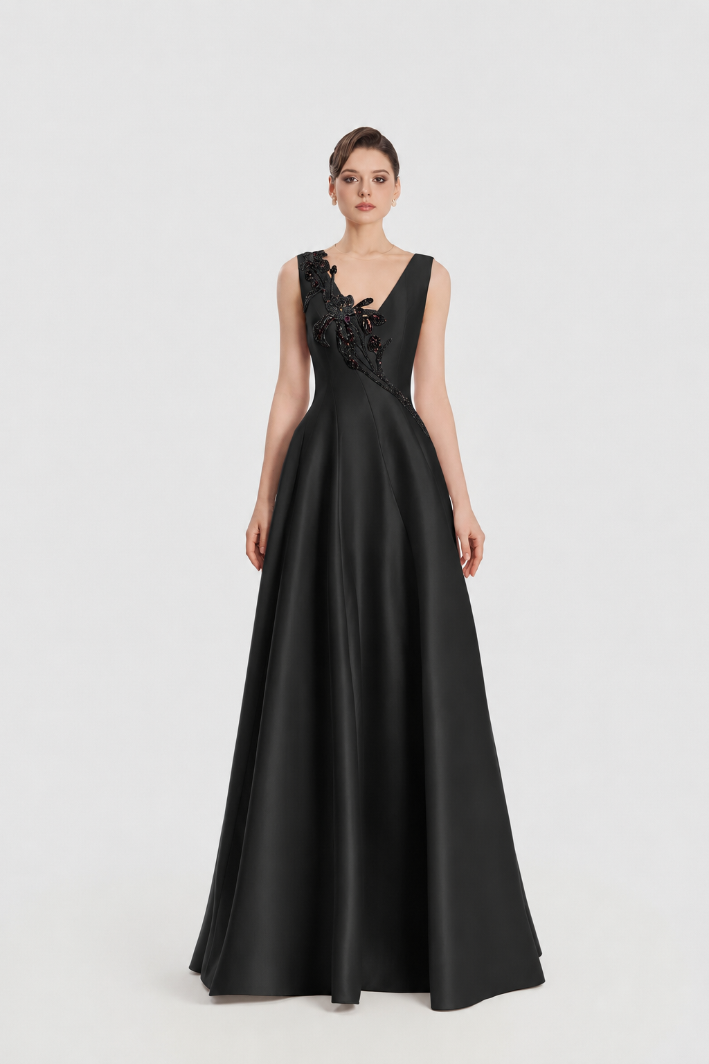 Strappy V-Chest Flared A-line Dress - TRACY COUTURE
